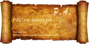 Póra Asztrid névjegykártya